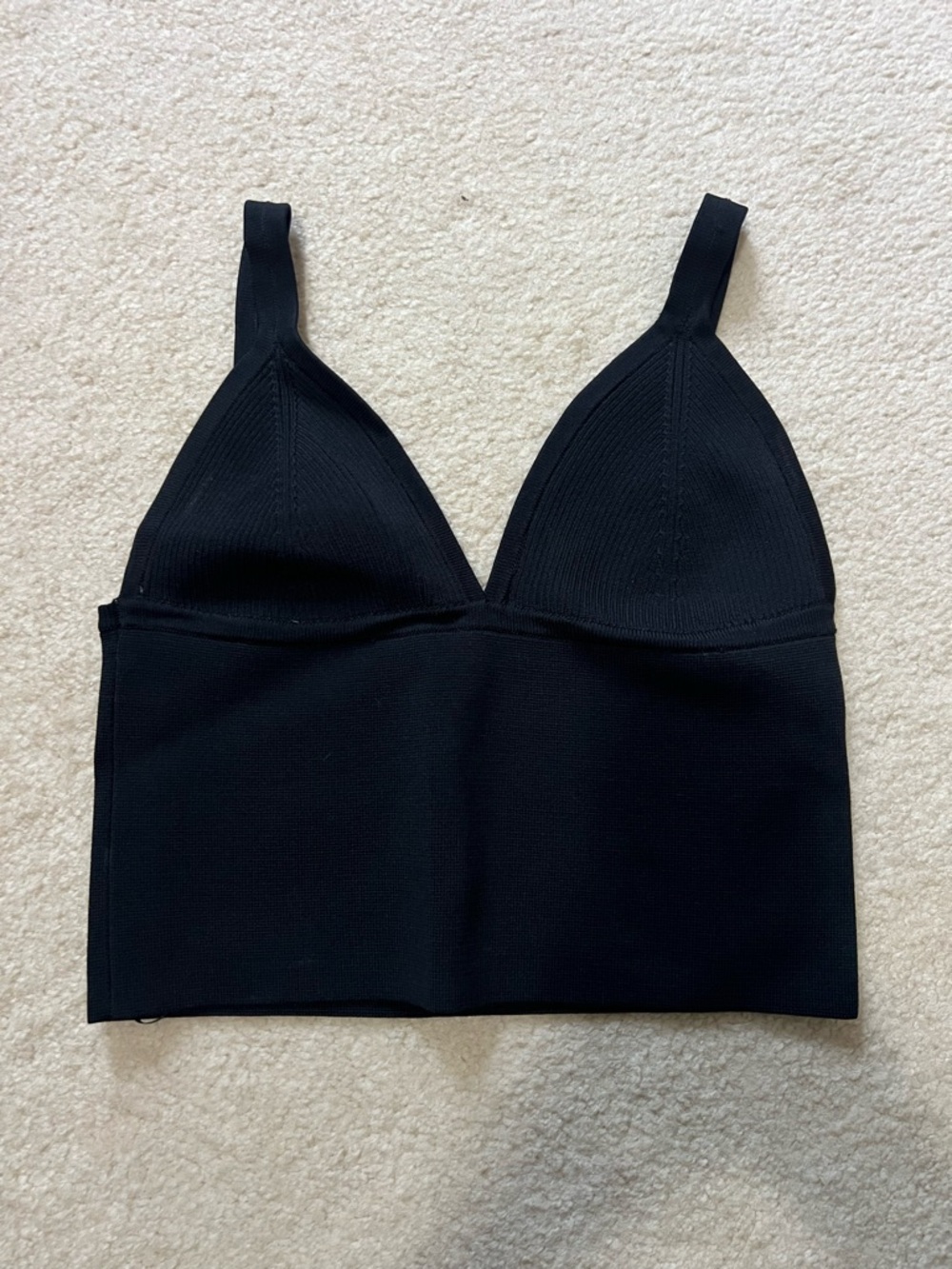 Zara Black Ribbed Bralette Crop Top